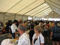 Inside one of the exhibition tents.